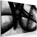 Canvas Art Print Black brush marks - black and white abstraction in modern style 134387 additionalThumb 2