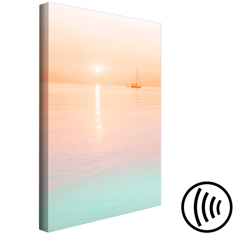 Canvas Morning cruise - marine motif with foggy sun and sailboat 134987 additionalImage 6