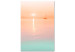 Canvas Morning cruise - marine motif with foggy sun and sailboat 134987