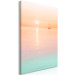Canvas Morning cruise - marine motif with foggy sun and sailboat 134987 additionalThumb 2