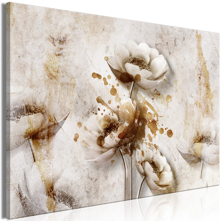 Canvas Art Print Autumn Moment (1-piece) Wide - flowers in shabby chic style 136087 additionalImage 2