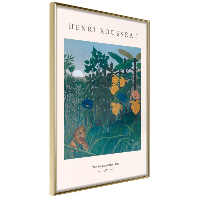 Wall Poster Henri Rousseau: The Repast of the Lion - black text and colorful plants 137487 additionalImage 10