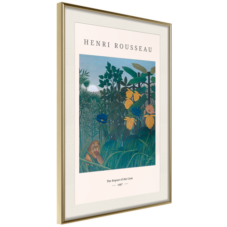 Wall Poster Henri Rousseau: The Repast of the Lion - black text and colorful plants 137487 additionalImage 7