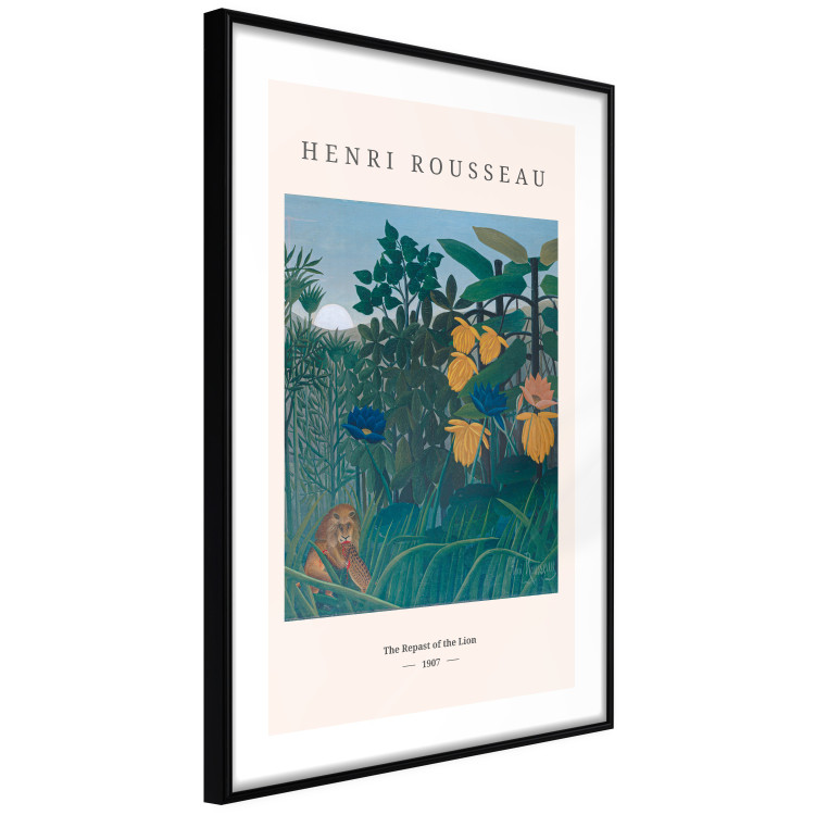 Wall Poster Henri Rousseau: The Repast of the Lion - black text and colorful plants 137487 additionalImage 5