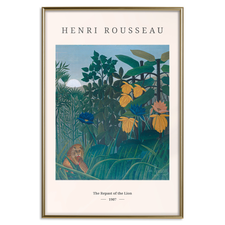 Wall Poster Henri Rousseau: The Repast of the Lion - black text and colorful plants 137487 additionalImage 9