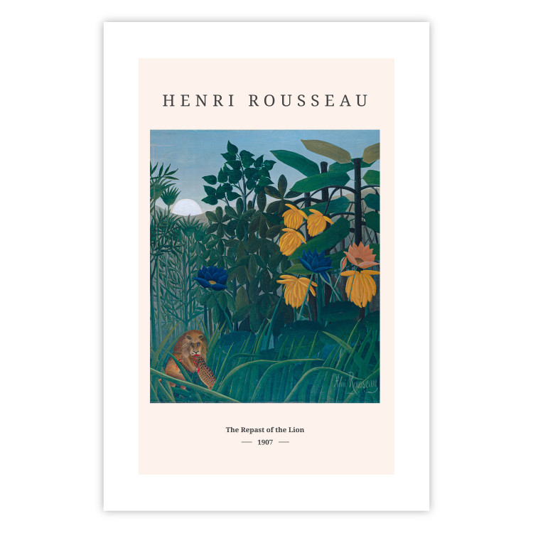 Wall Poster Henri Rousseau: The Repast of the Lion - black text and colorful plants 137487 additionalImage 13