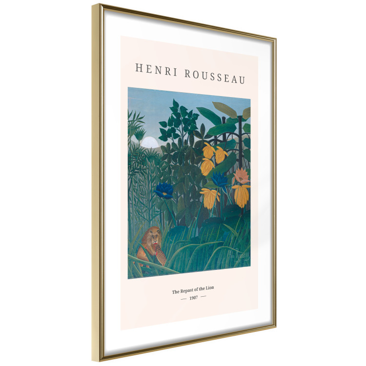 Wall Poster Henri Rousseau: The Repast of the Lion - black text and colorful plants 137487 additionalImage 6
