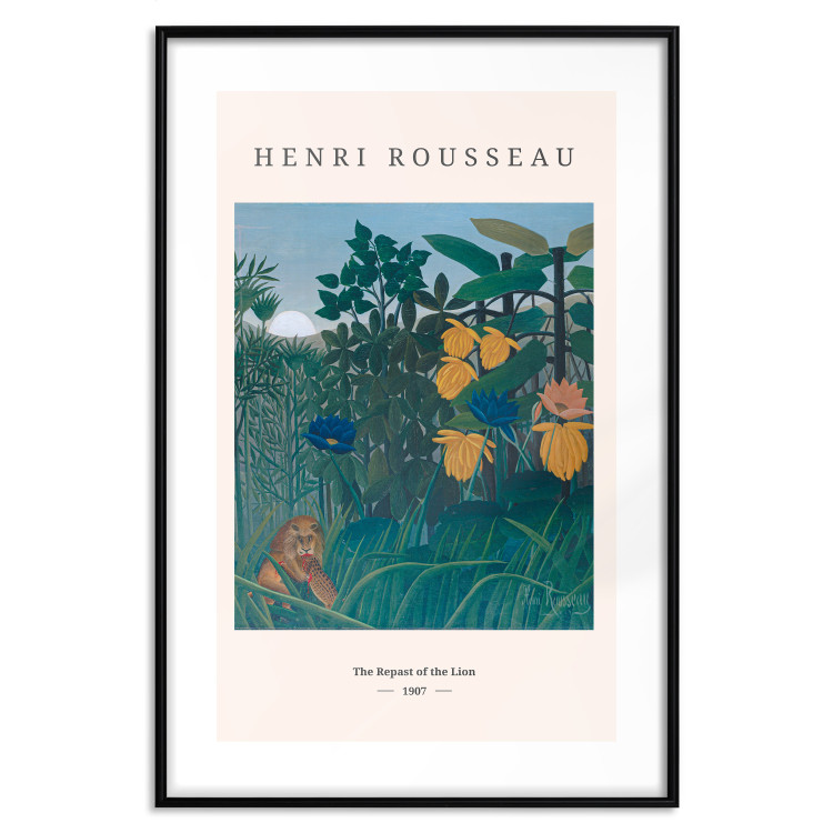 Wall Poster Henri Rousseau: The Repast of the Lion - black text and colorful plants 137487 additionalImage 19