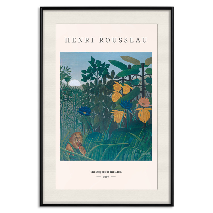 Wall Poster Henri Rousseau: The Repast of the Lion - black text and colorful plants 137487 additionalImage 17