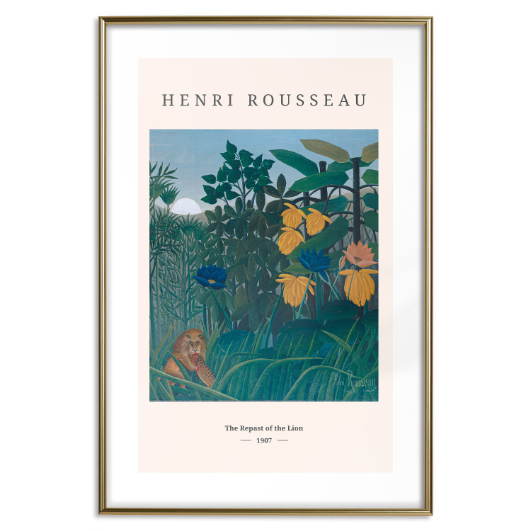 Wall Poster Henri Rousseau: The Repast of the Lion - black text and colorful plants 137487 additionalImage 16
