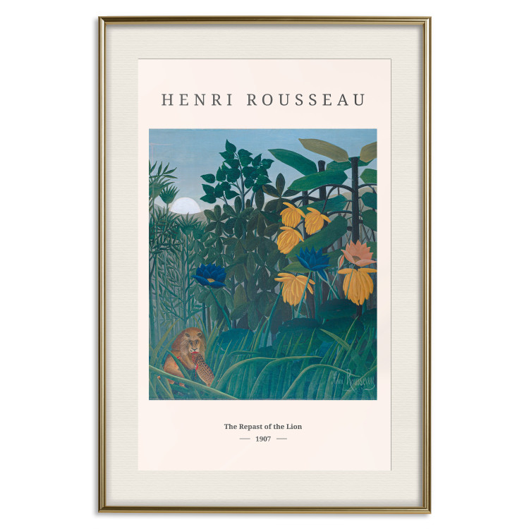 Wall Poster Henri Rousseau: The Repast of the Lion - black text and colorful plants 137487 additionalImage 18