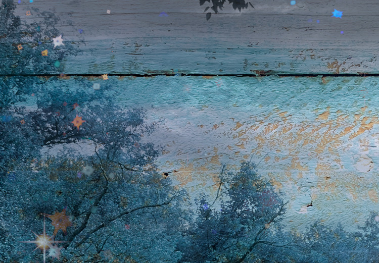 Canvas Turquoise Dusk (1-piece) Wide - nighttime lake among trees 138387 additionalImage 5