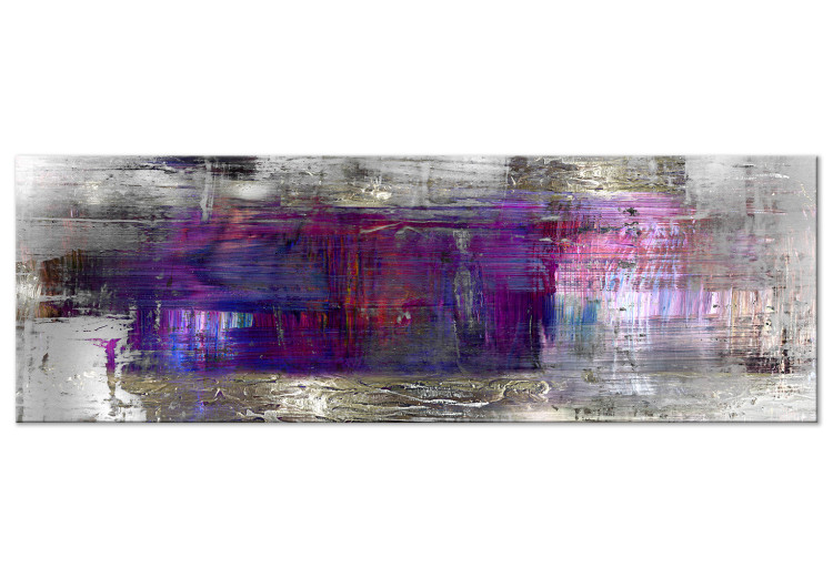 Canvas Print Respite (1-piece) Narrow - colorful abstraction on a silver background 138687