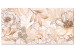 Canvas Art Print Flowers on Marble (1-piece) Wide - plants in shades of beige 138787