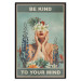 Wall Poster Be Kind to Your Mind - English texts and a woman among flowers 138887 additionalThumb 22