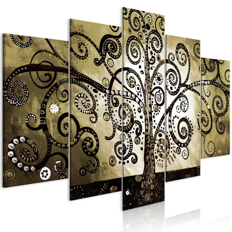 Canvas Art Print Master's Tree (5-piece) Wide - Klimt-inspired abstraction 143387 additionalImage 2