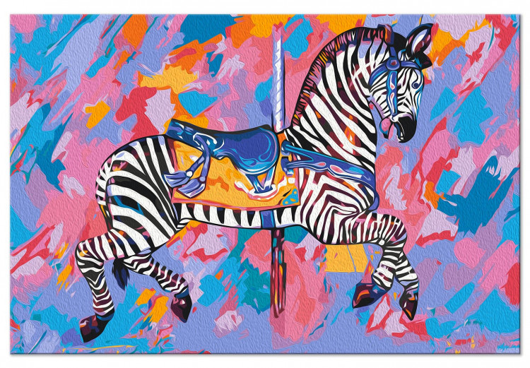 Rainbow Zebra - Striped Animal on a Colorful Artistic Background