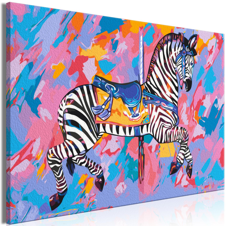 Paint by numbers for adults Rainbow Zebra - Striped Animal on a Colorful  Artistic Background - Paint by numbers for adults - Paint by numbers