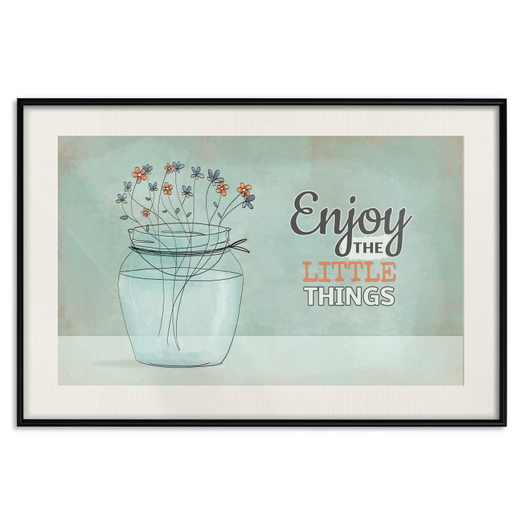 Wall Poster Flowers in a Vase - Plants in a Jar and a Vintage Sentence 146187 additionalImage 27