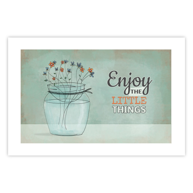 Wall Poster Flowers in a Vase - Plants in a Jar and a Vintage Sentence 146187 additionalImage 22