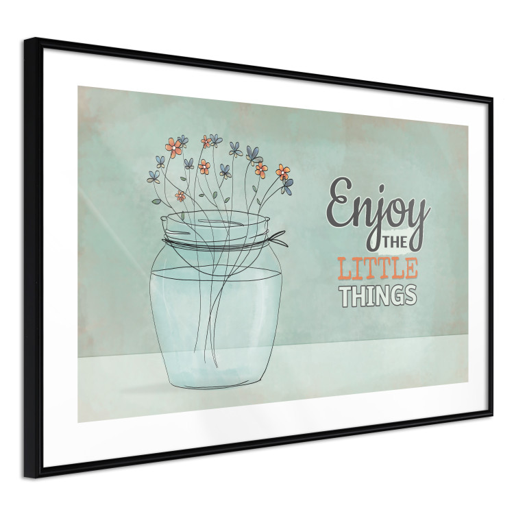 Wall Poster Flowers in a Vase - Plants in a Jar and a Vintage Sentence 146187 additionalImage 5