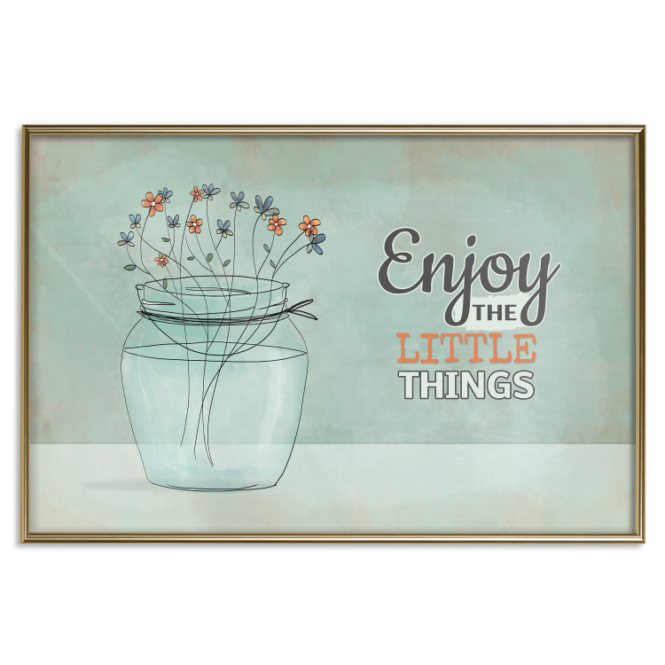 Wall Poster Flowers in a Vase - Plants in a Jar and a Vintage Sentence 146187 additionalImage 23