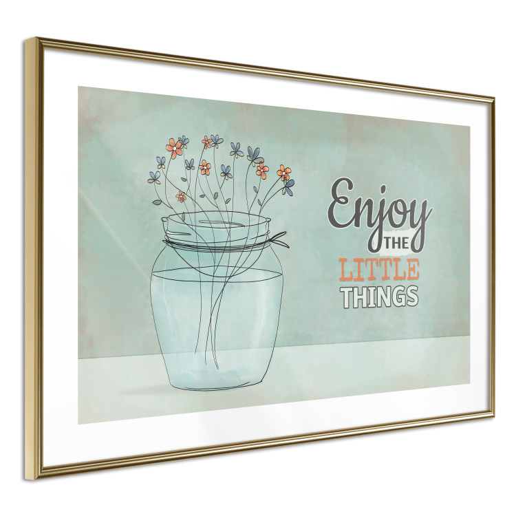 Wall Poster Flowers in a Vase - Plants in a Jar and a Vintage Sentence 146187 additionalImage 6