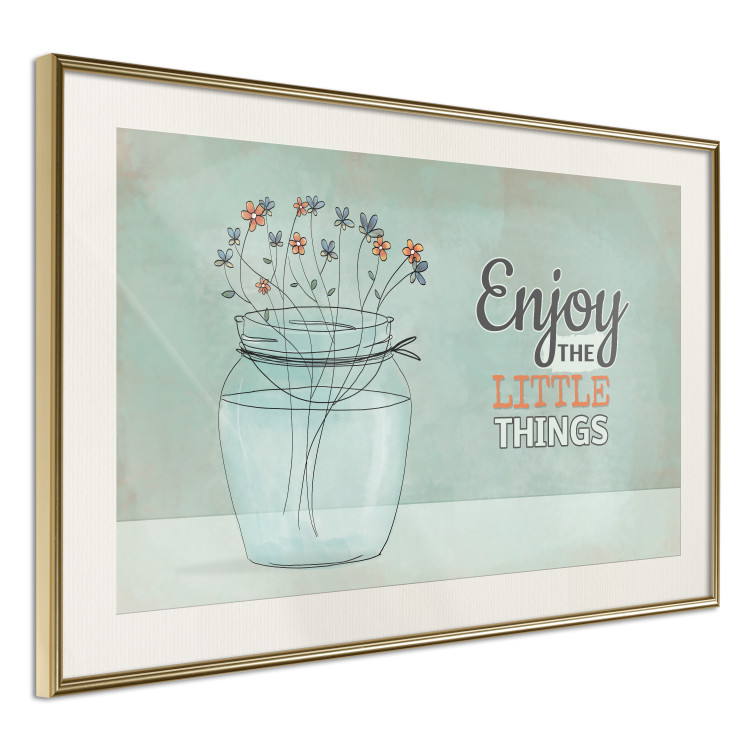 Wall Poster Flowers in a Vase - Plants in a Jar and a Vintage Sentence 146187 additionalImage 10