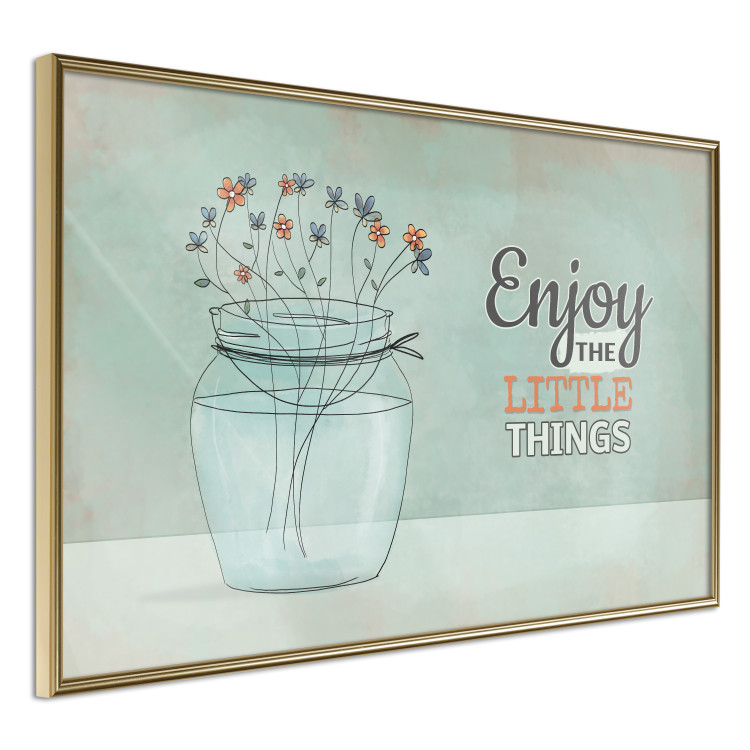 Wall Poster Flowers in a Vase - Plants in a Jar and a Vintage Sentence 146187 additionalImage 13