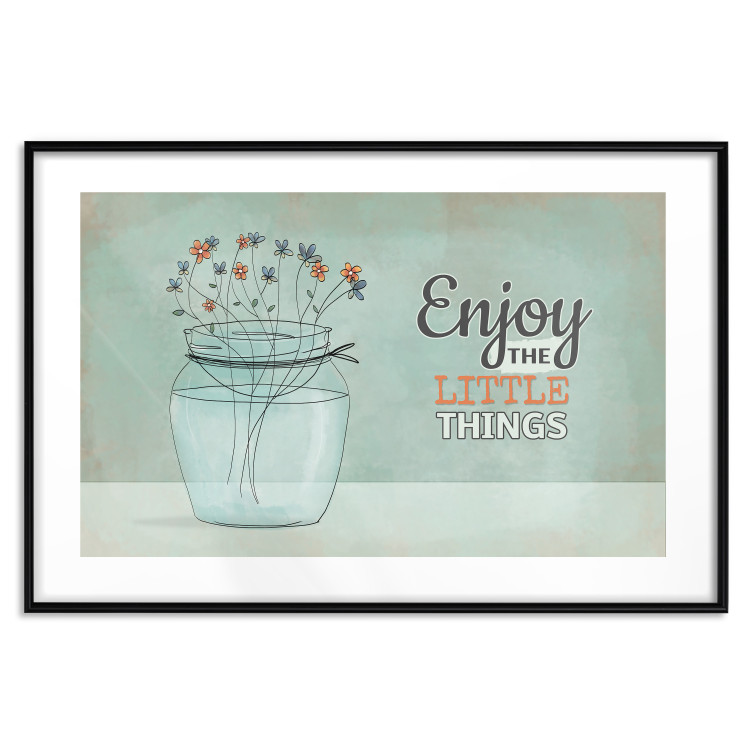 Wall Poster Flowers in a Vase - Plants in a Jar and a Vintage Sentence 146187 additionalImage 24
