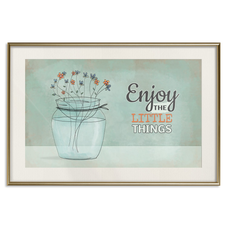 Wall Poster Flowers in a Vase - Plants in a Jar and a Vintage Sentence 146187 additionalImage 26