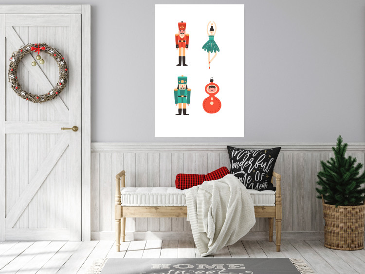 Wall Poster Christmas Tree Toys - Ballerina and Toy Soldiers in Festive Colors 149087 additionalImage 15