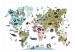Wall Mural Happy World - Colorful Map for Children, Continents and Animals 149287 additionalThumb 1