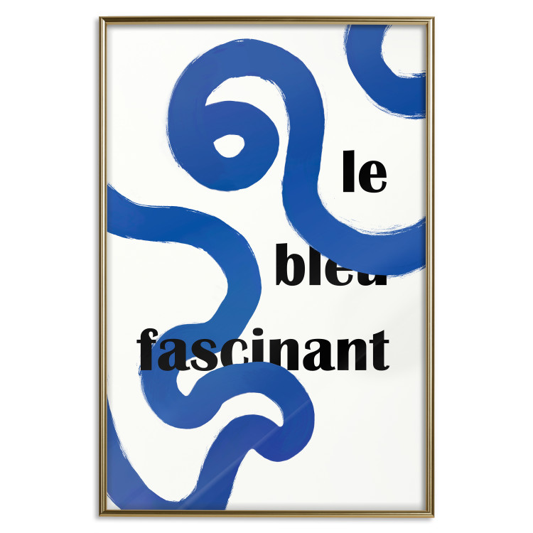 Wall Poster Fascinating Blue - Abstract Lines Intertwined With the Inscription 149887 additionalImage 23