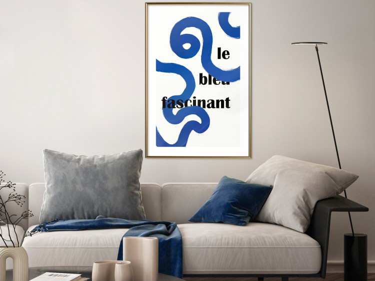 Wall Poster Fascinating Blue - Abstract Lines Intertwined With the Inscription 149887 additionalImage 14