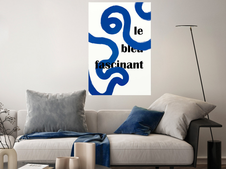 Wall Poster Fascinating Blue - Abstract Lines Intertwined With the Inscription 149887 additionalImage 9