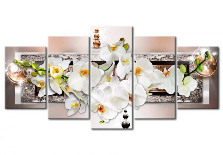 Canvas Art Print White abstract orchid 50087