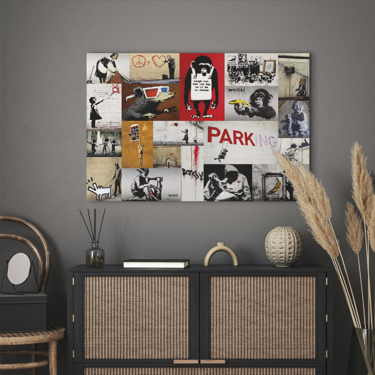 Canvas Art Print Banksy - collage 56587 additionalImage 3