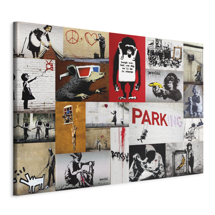 Canvas Art Print Banksy - collage 56587 additionalImage 2