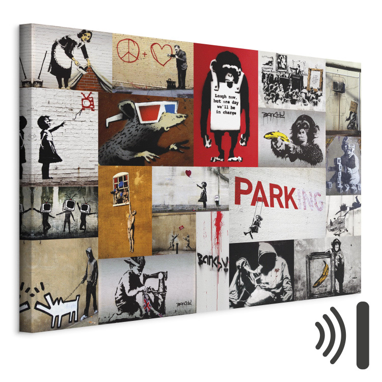 Canvas Art Print Banksy - collage 56587 additionalImage 8