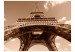 Wall Mural Urban Architecture of Paris - French Eiffel Tower from the Bottom in Sepia 59887 additionalThumb 1