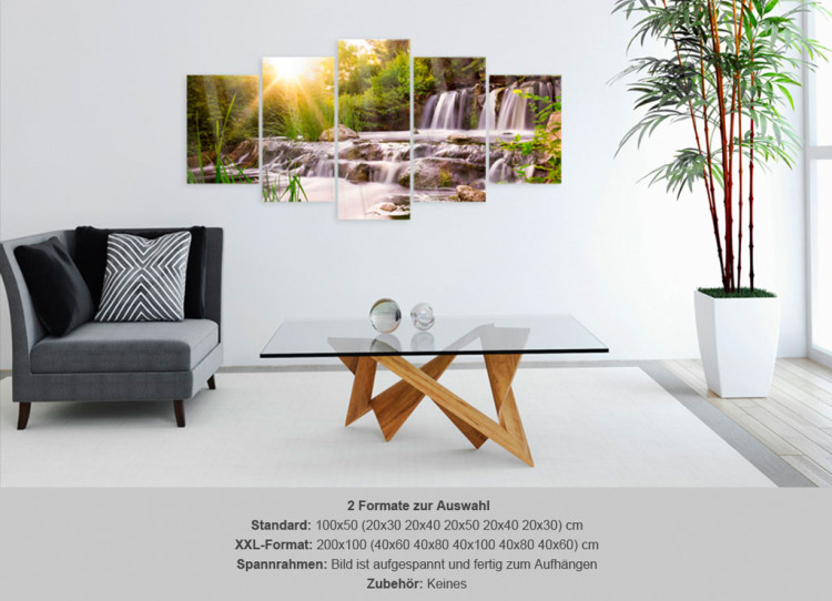 Print On Glass Forest Waterfall [Glass] 92287 additionalImage 7