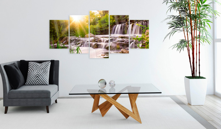 Print On Glass Forest Waterfall [Glass] 92287 additionalImage 3