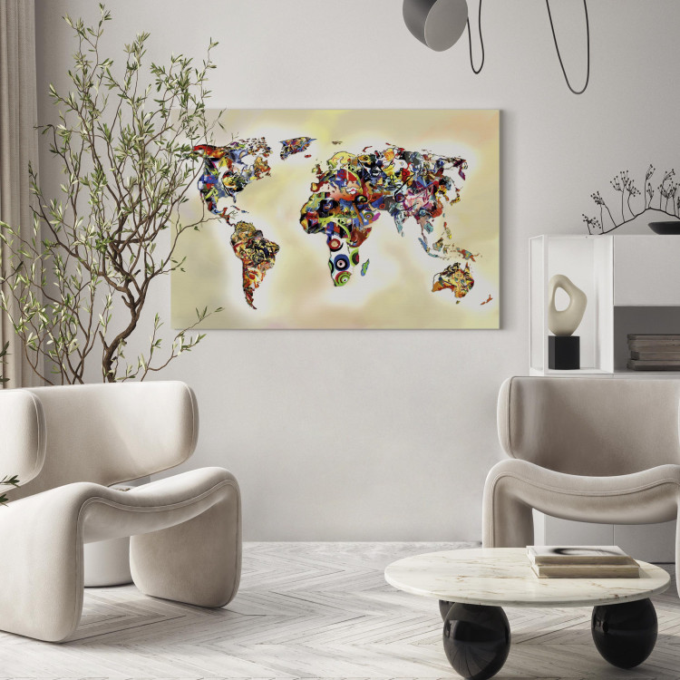 Canvas Art Print Map: Wassily Kandinsky inspiration  92687 additionalImage 9