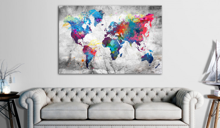 Decorative Pinboard World Map: Grey Style [Cork Map] 97487 additionalImage 3