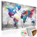 Decorative Pinboard World Map: Grey Style [Cork Map] 97487