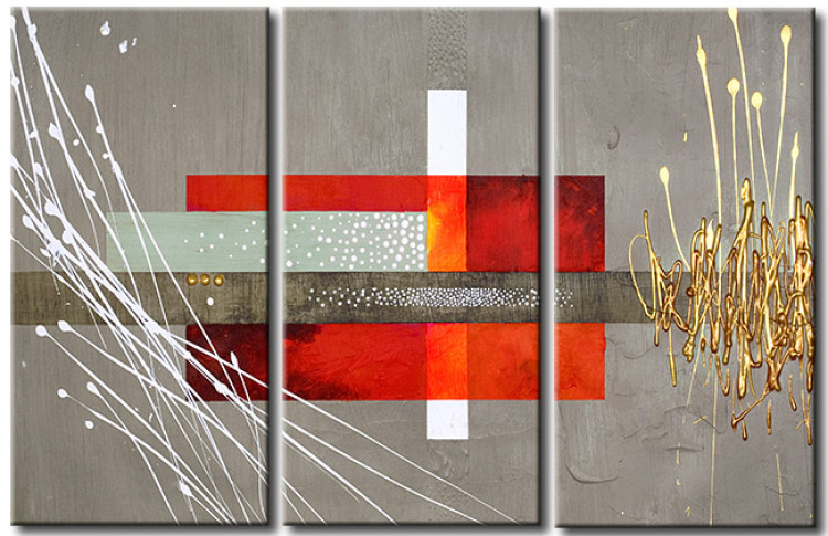 Canvas Rectangles, Squares - Abstraction of Geometric Figures on Grey Background 97787