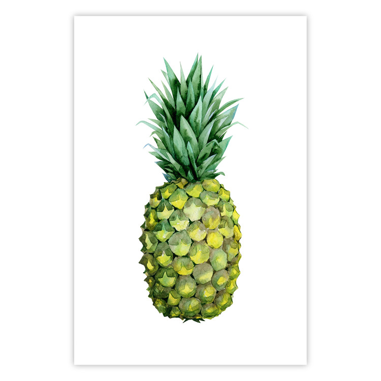 Poster Pineapple - composition with a tropical fruit on a solid white background 114297
