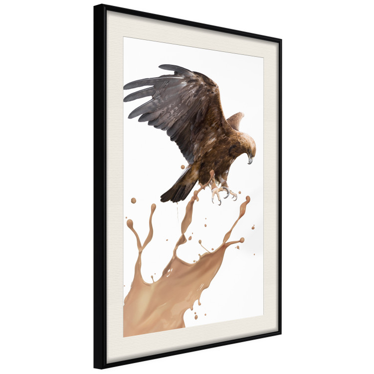 Wall Poster Eagle - Predatory bird and brown paint on a solid background 114397 additionalImage 3