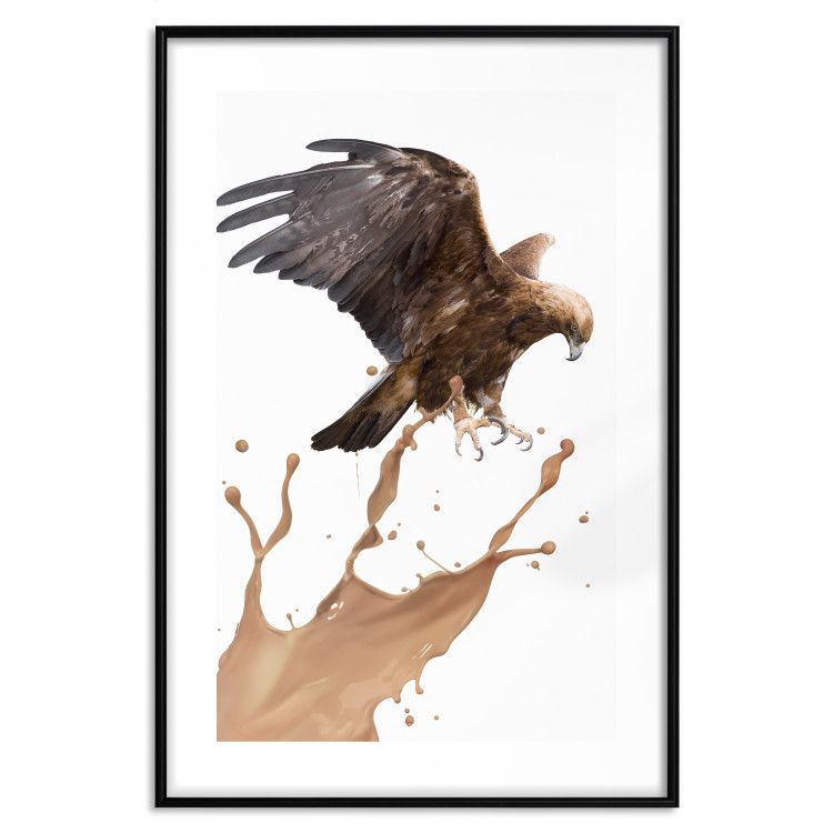 Wall Poster Eagle - Predatory bird and brown paint on a solid background 114397 additionalImage 17